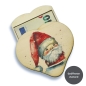 Preview: Geldgeschenk Holz - Herz mit Mini-Nikolaus bedruckt